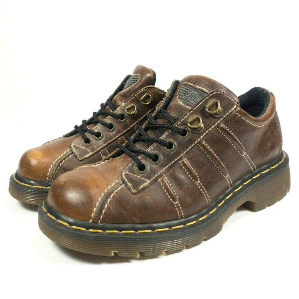 Dr Martens England Brown Leather Chunky Oxfords
